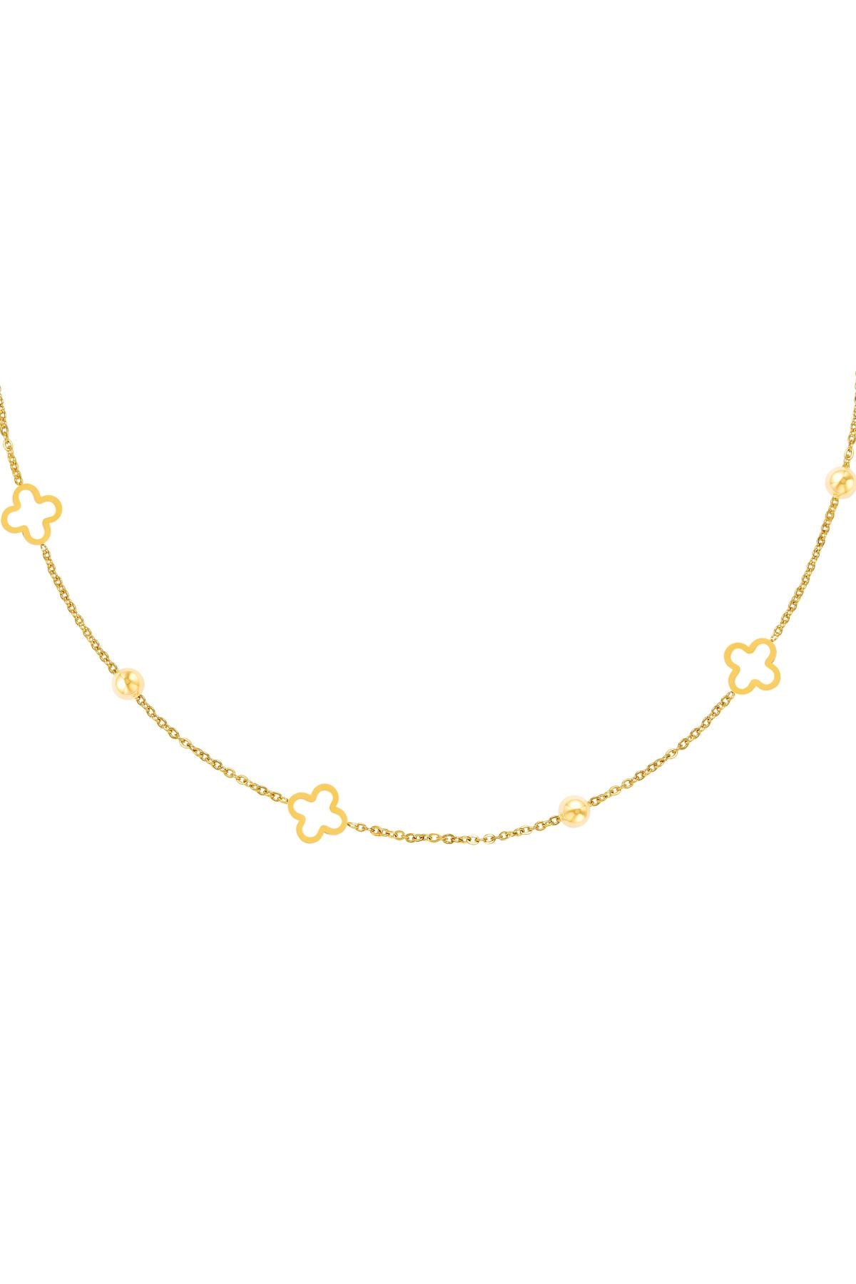 Collana trifogli aperti Gold Stainless Steel