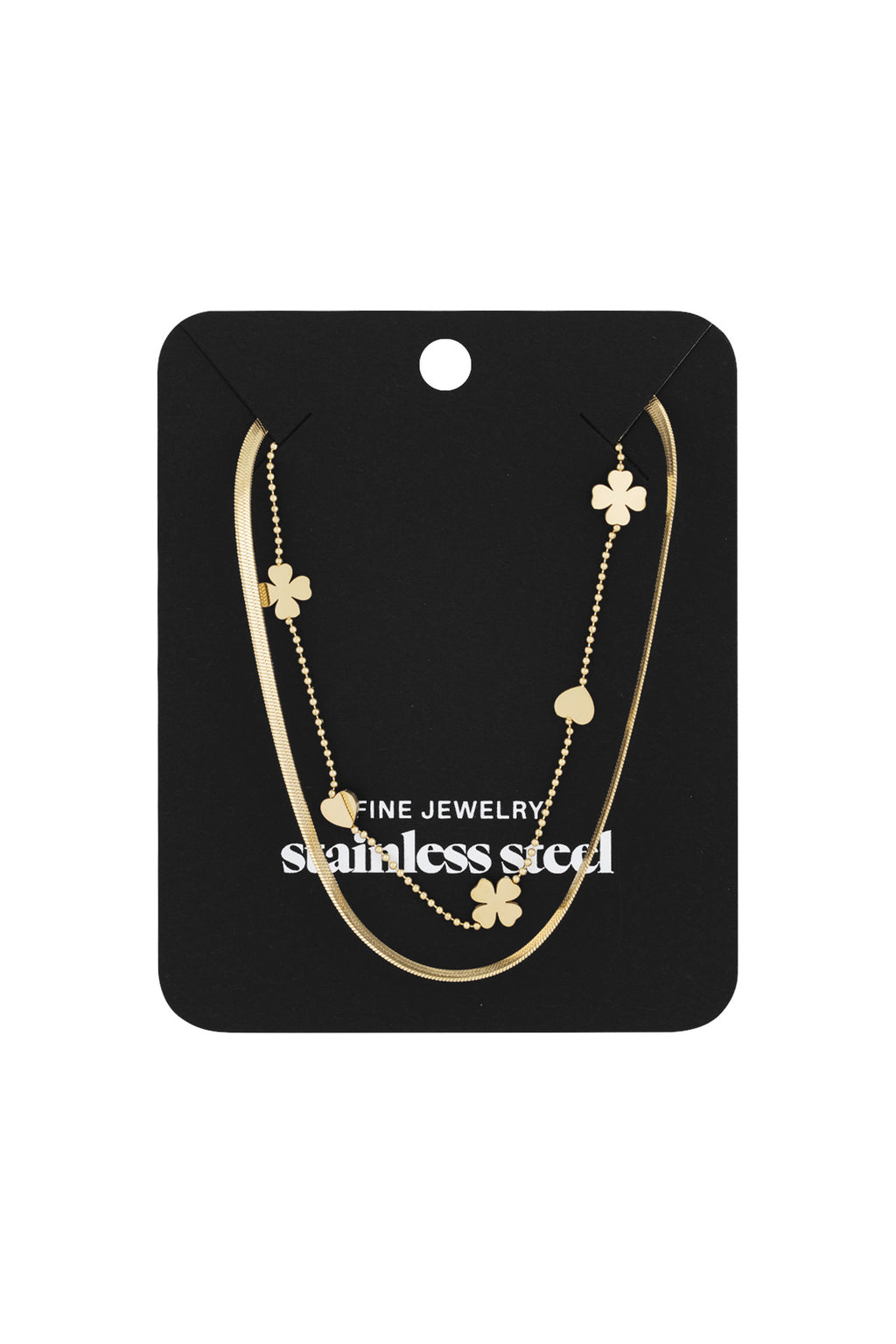 collana doppia trifoglio cuore