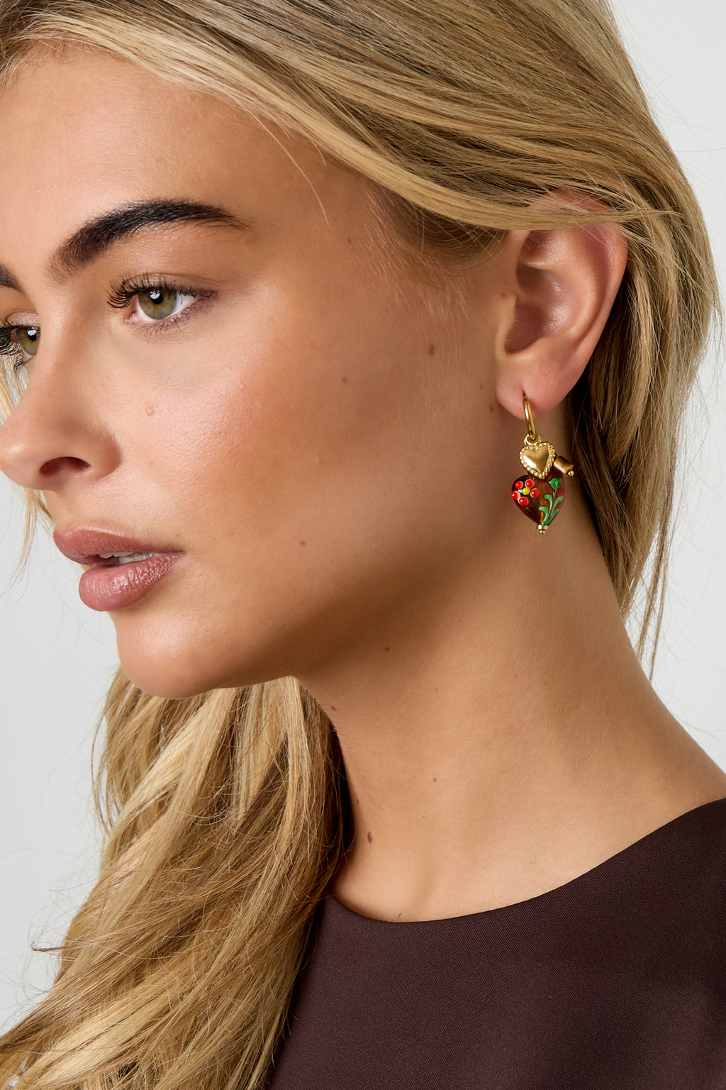 Orecchini pendenti in acciaio inossidabile a forma di cuore, casual, quotidiani, semplici, da donna