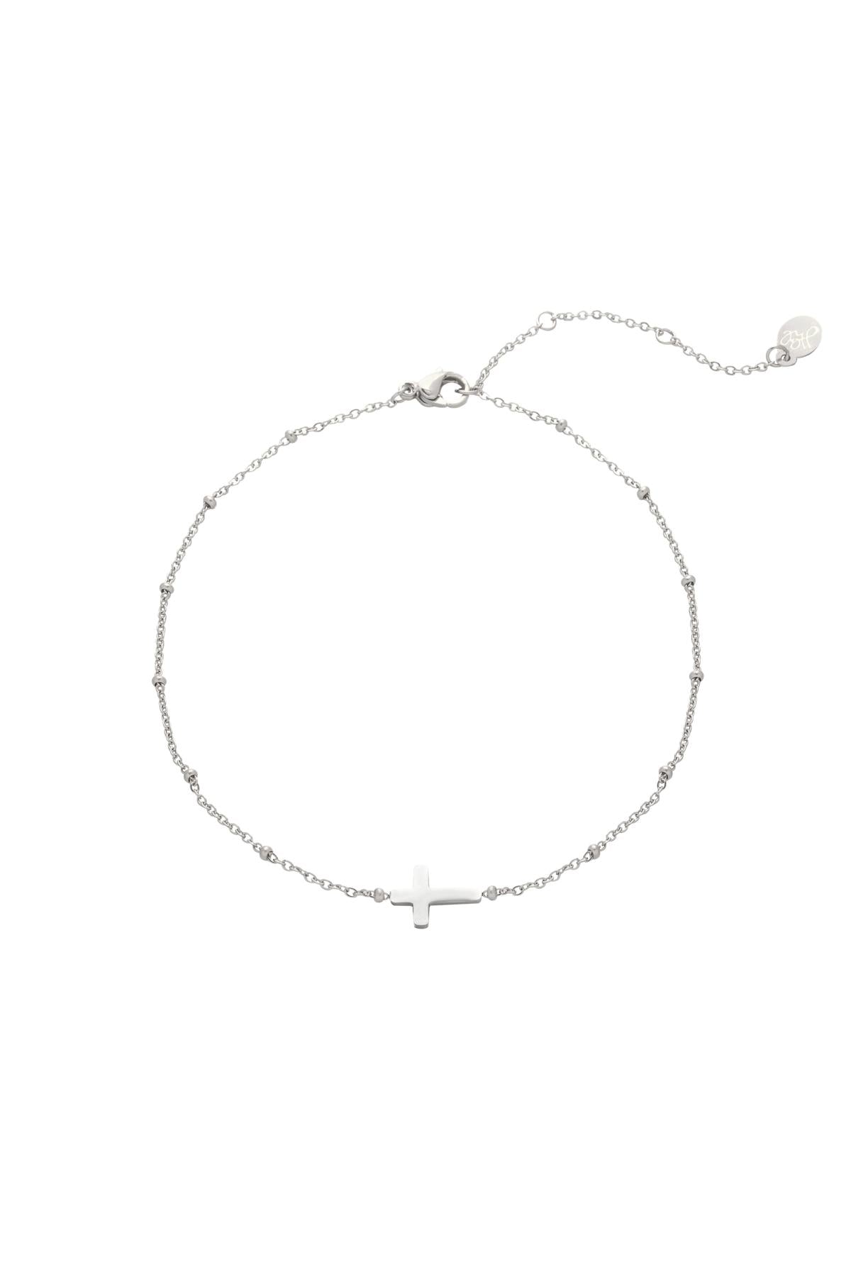 Cavigliera Classica Croce Silver Color Stainless Steel