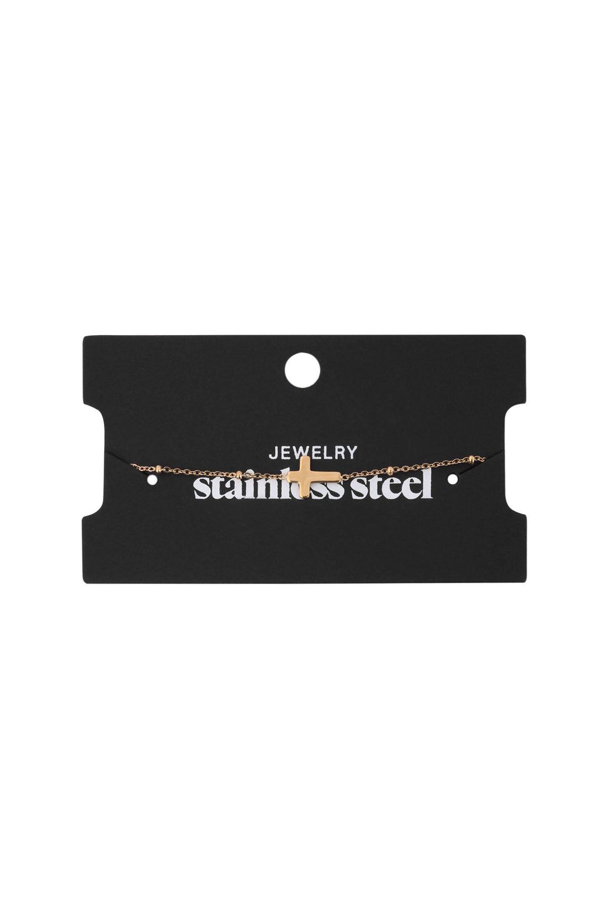 Cavigliera Classica Croce Silver Color Stainless Steel