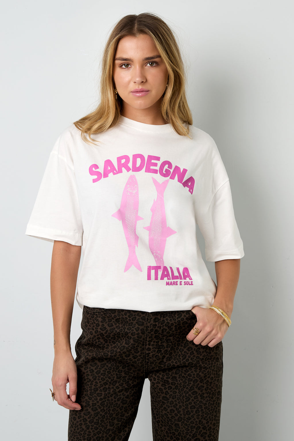 Cotone Maglia T-shirt Donna Casual Stampa Animale