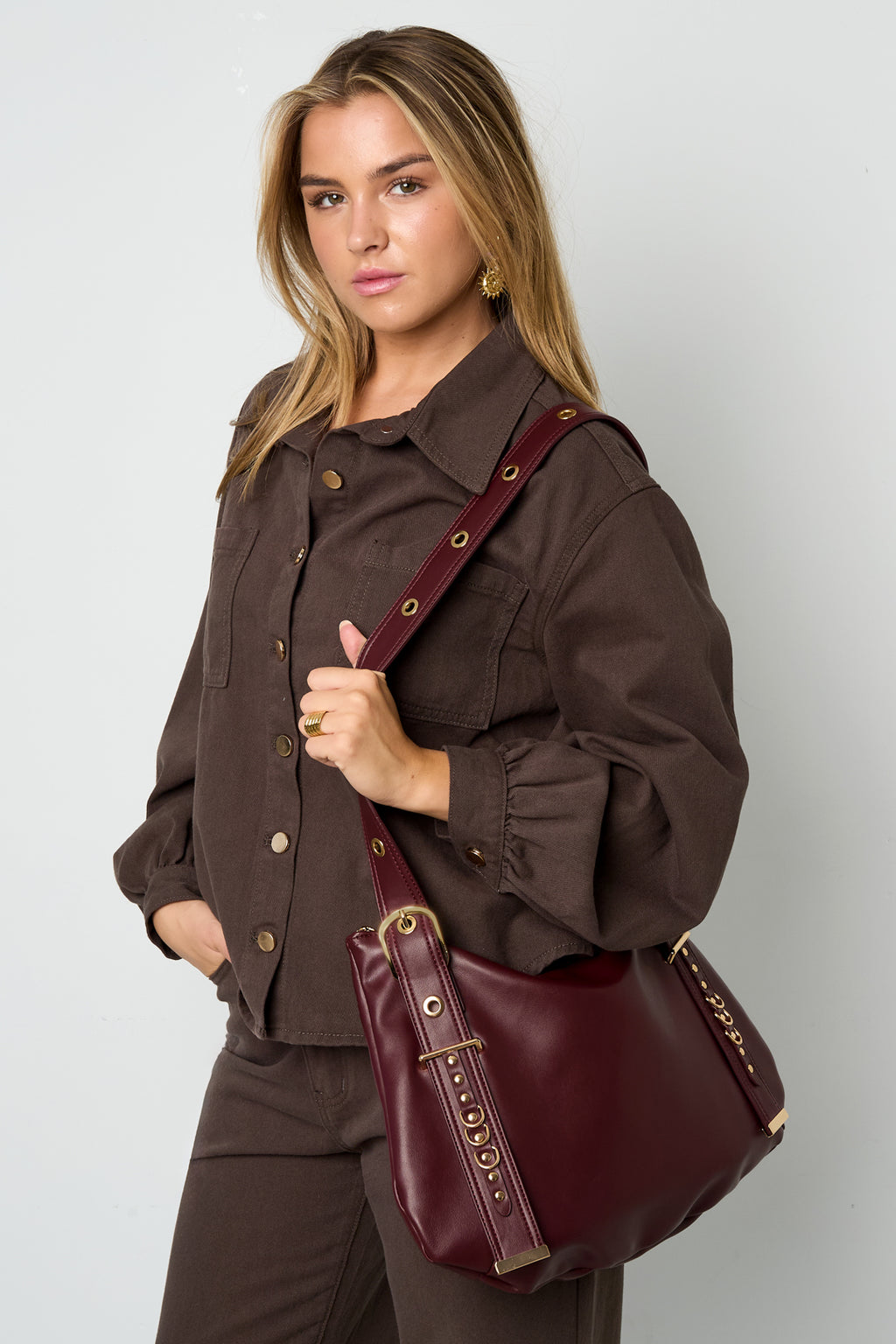 Borse a tracolla tinta unita casual PU accessori quotidiani