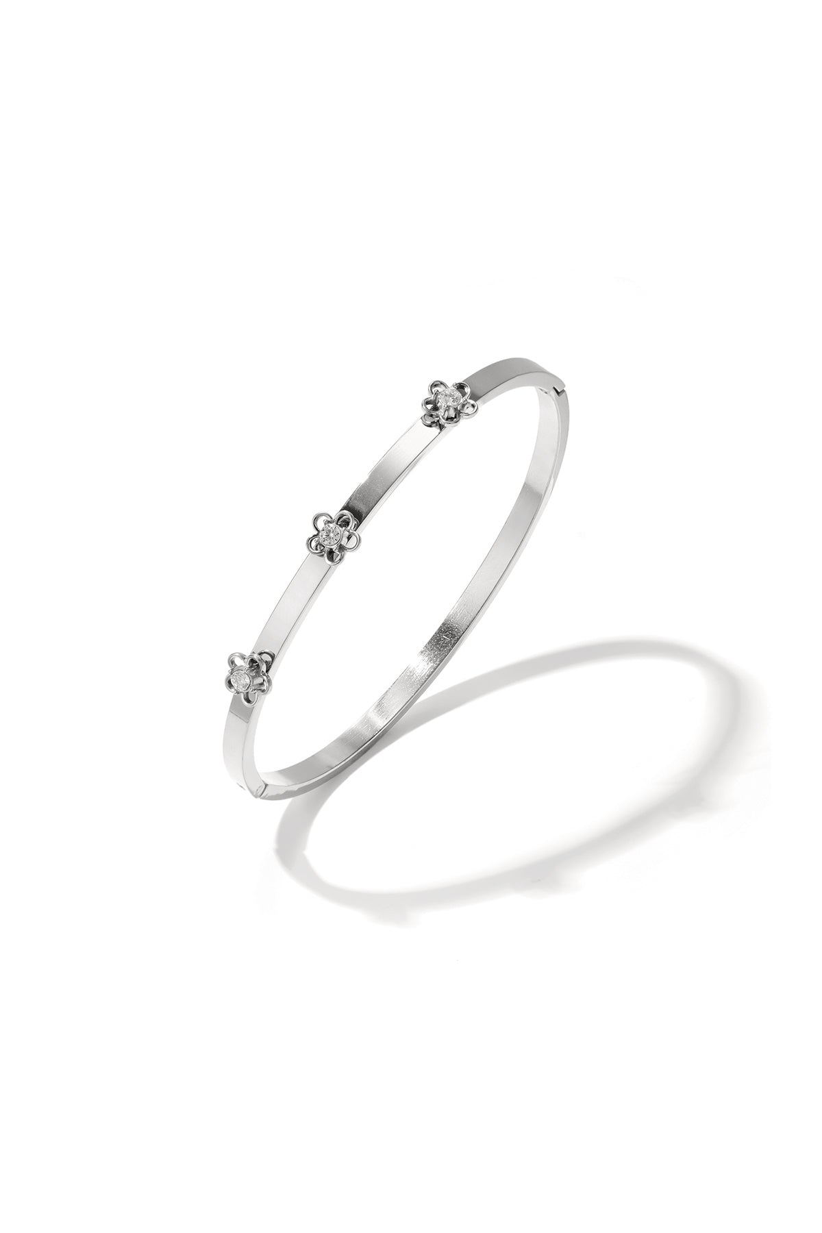 Bracciale con dettaglio floreale e strass