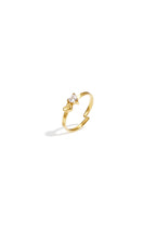 Anello regolabile con pietra a forma di cuore e piccolo cuore
