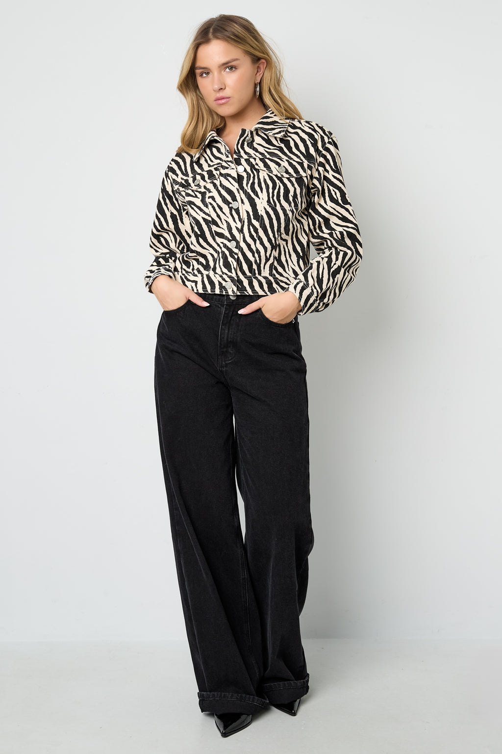 Cotton Denim Giacca Donna Street Elegant Specialty Stampa Animale