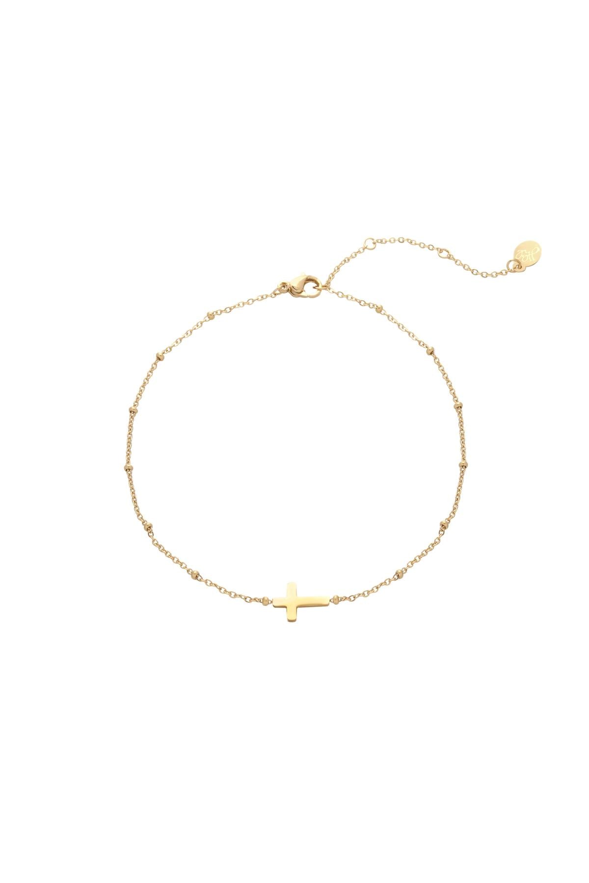 Bracciale Croce Classica Gold Stainless Steel