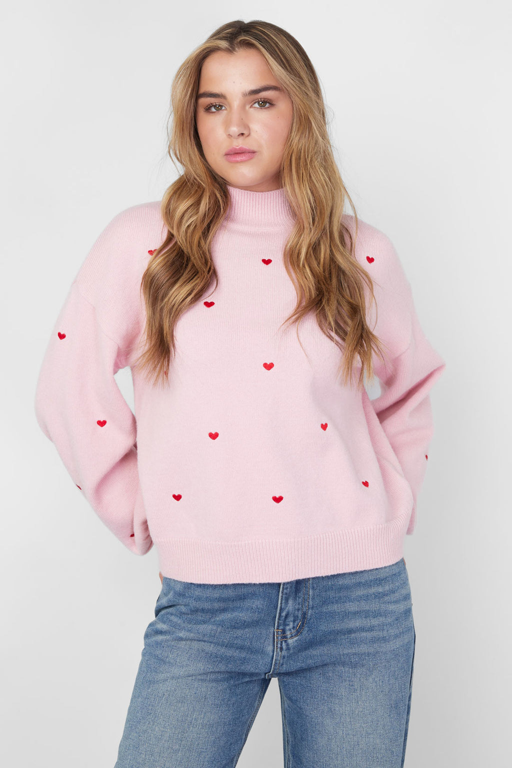 Maglione lavorato a maglia con cuori