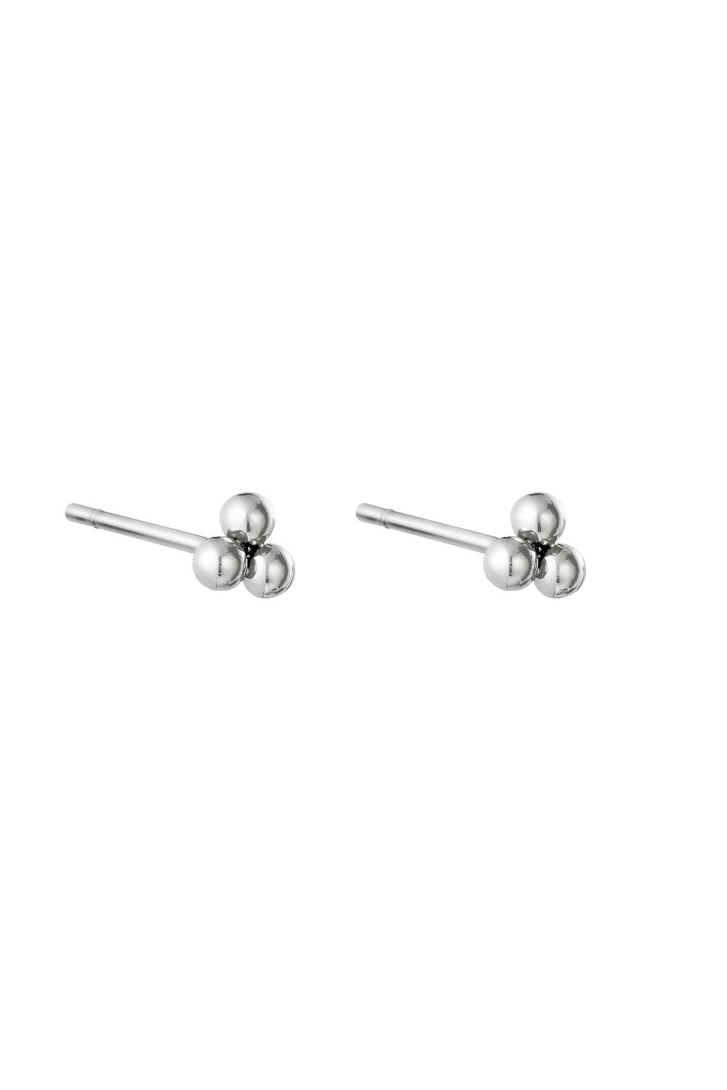 Orecchini Triple Bullet Silver Color Stainless Steel