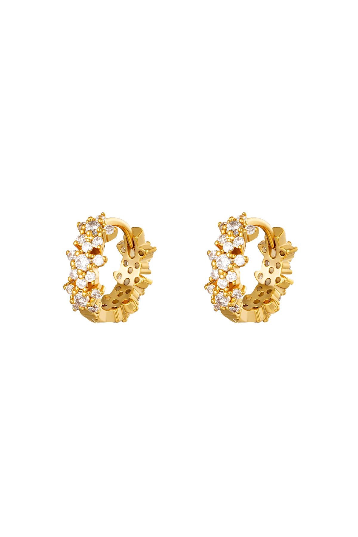 Orecchini a cerchio con stella e strass - rame