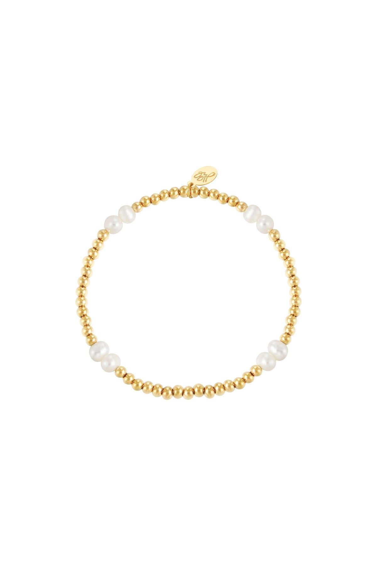 Bracelet pearl mix Gold Stainless Steel