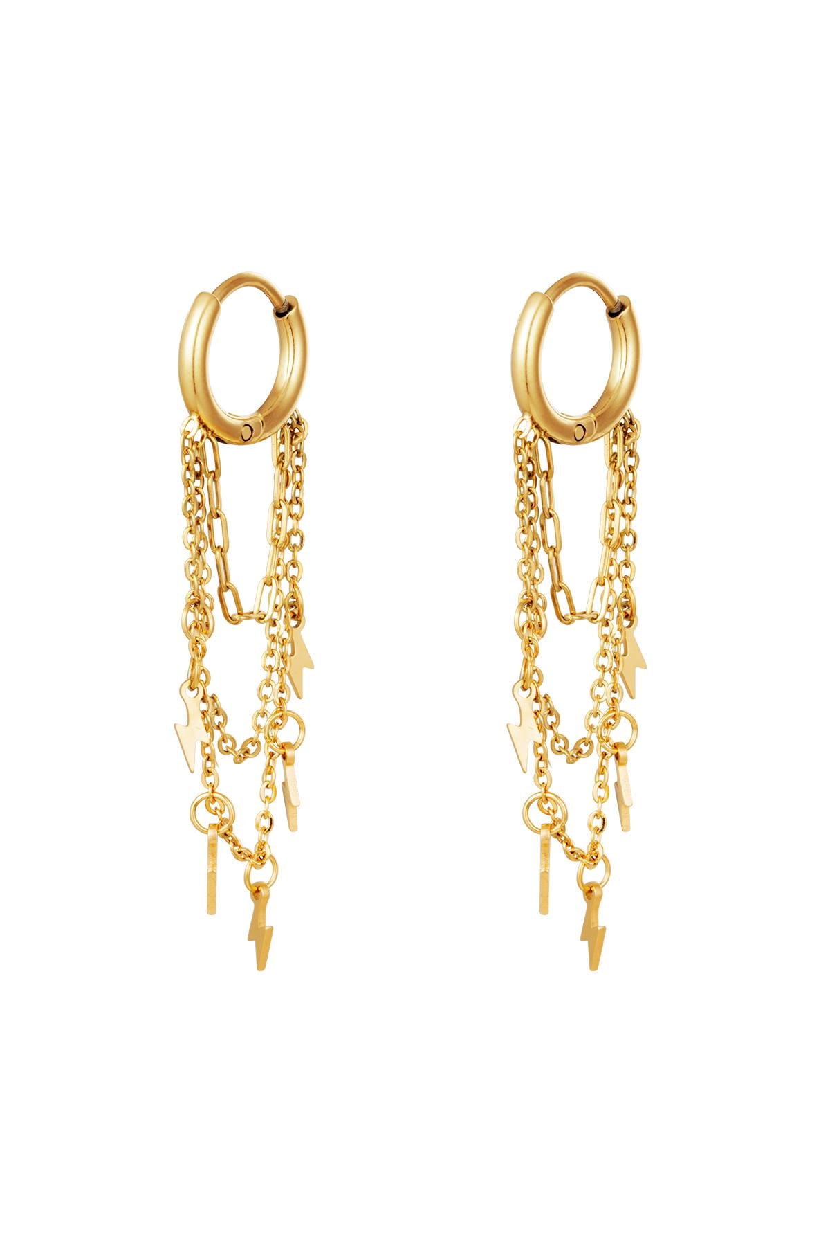 Earrings Thunder Gold Stainless Steel