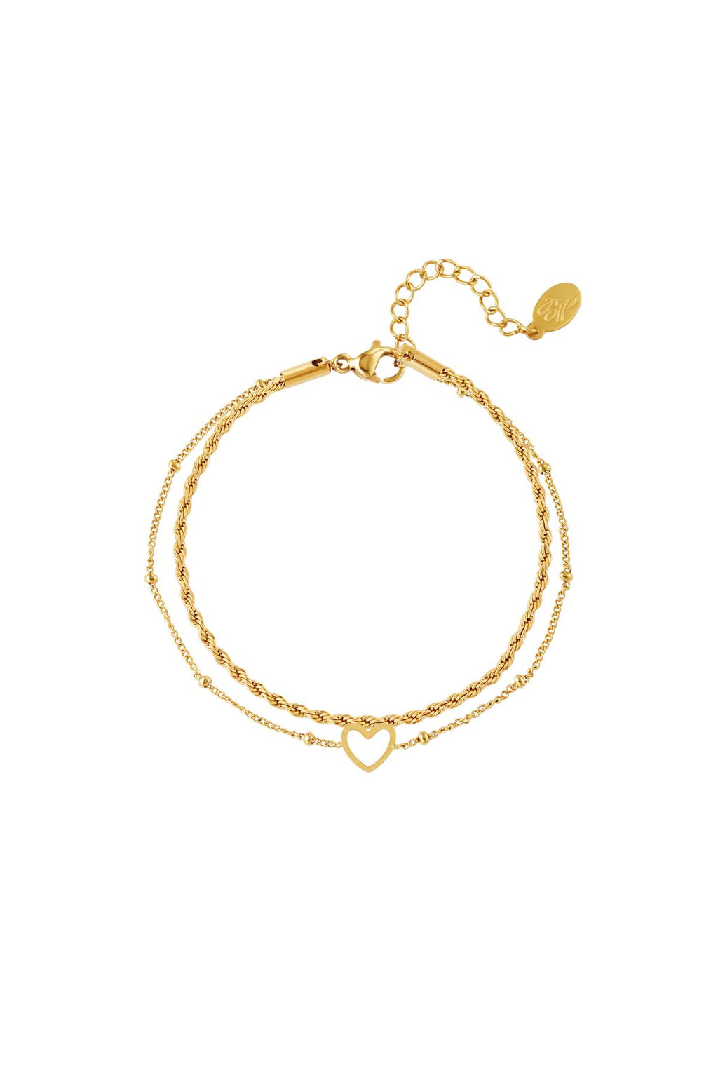 Bracciale multistrato in acciaio inossidabile Gold Stainless Steel