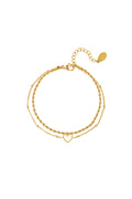 Bracciale multistrato in acciaio inossidabile Gold Stainless Steel