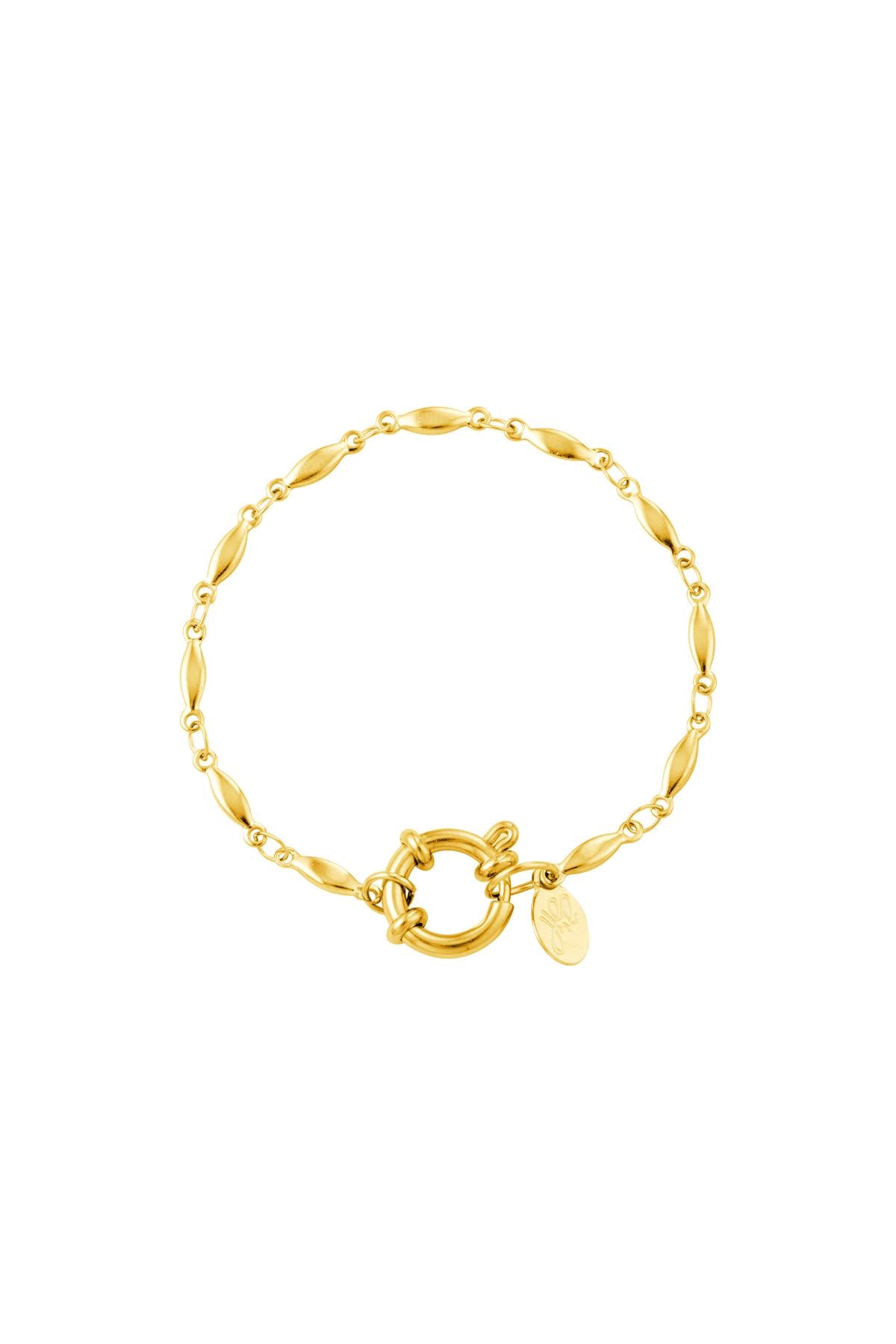 Bracciale a catena ovale Gold Stainless Steel