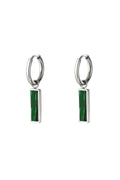 Orecchini a barra verdi Gold Stainless Steel