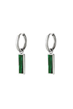 Orecchini a barra verdi Gold Stainless Steel