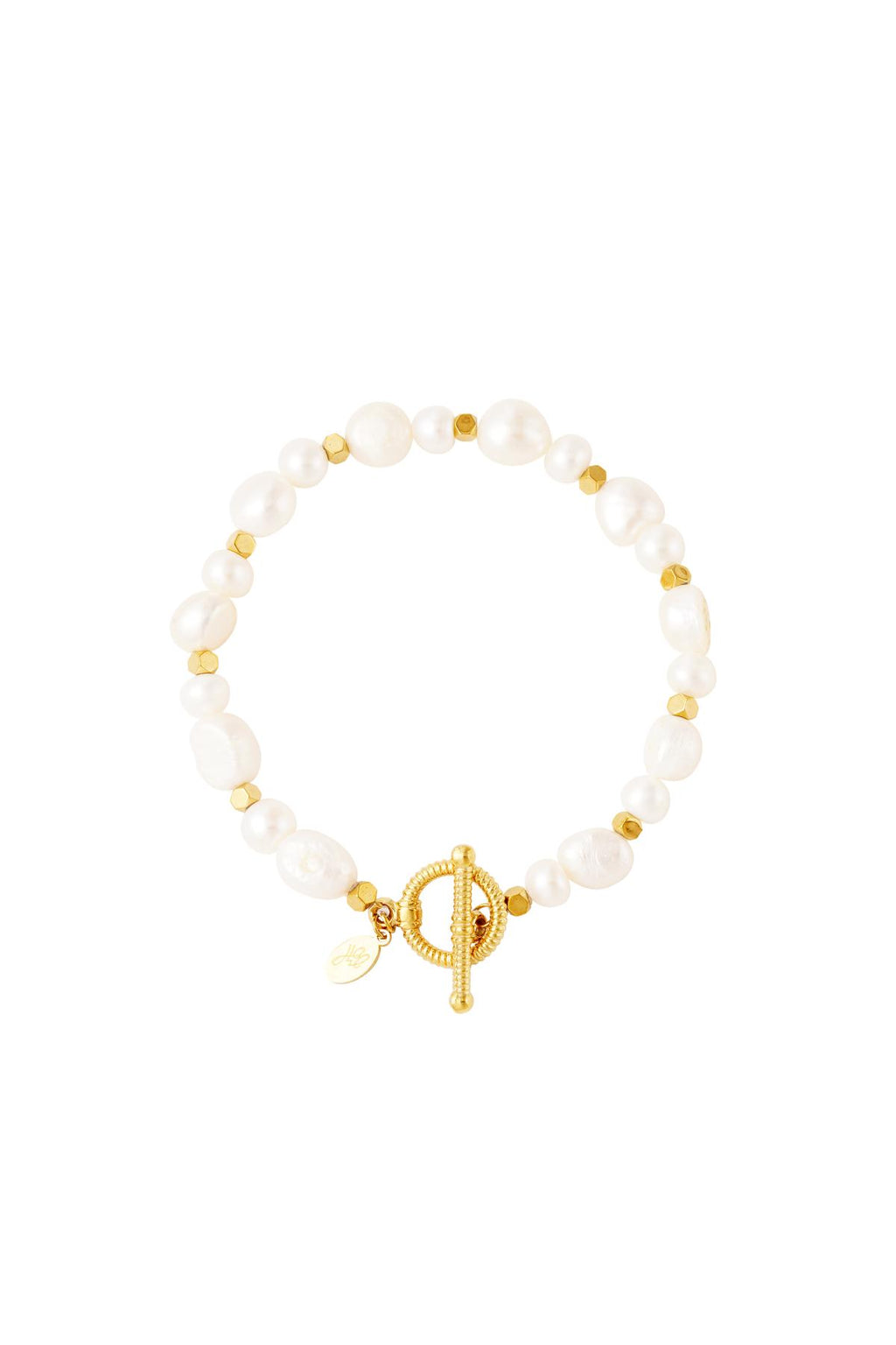 Bracciale perle in acciaio inossidabile Gold Stainless Steel
