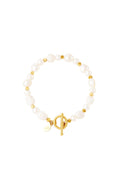 Bracciale perle in acciaio inossidabile Gold Stainless Steel