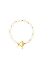 Bracciale perle in acciaio inossidabile Gold Stainless Steel