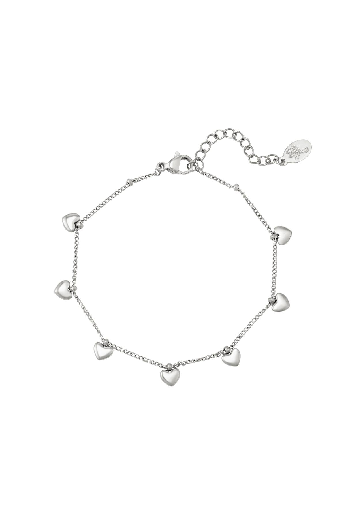 Bracelet with heart charms Gold Stainless Steel