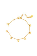 Bracelet with heart charms Gold Stainless Steel