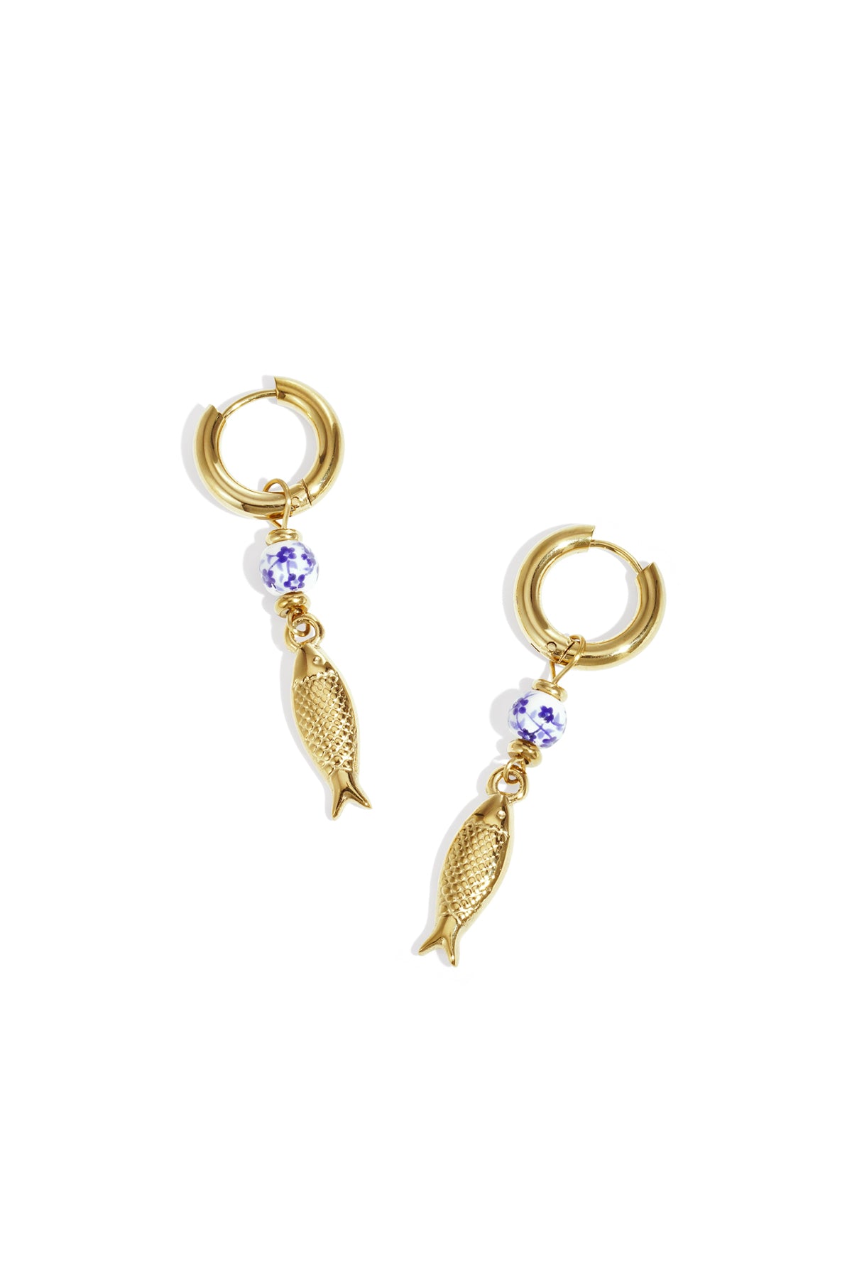 Orecchini pendenti in acciaio inossidabile a forma di pesce, casual, per vacanze/spiaggia, semplici, da donna