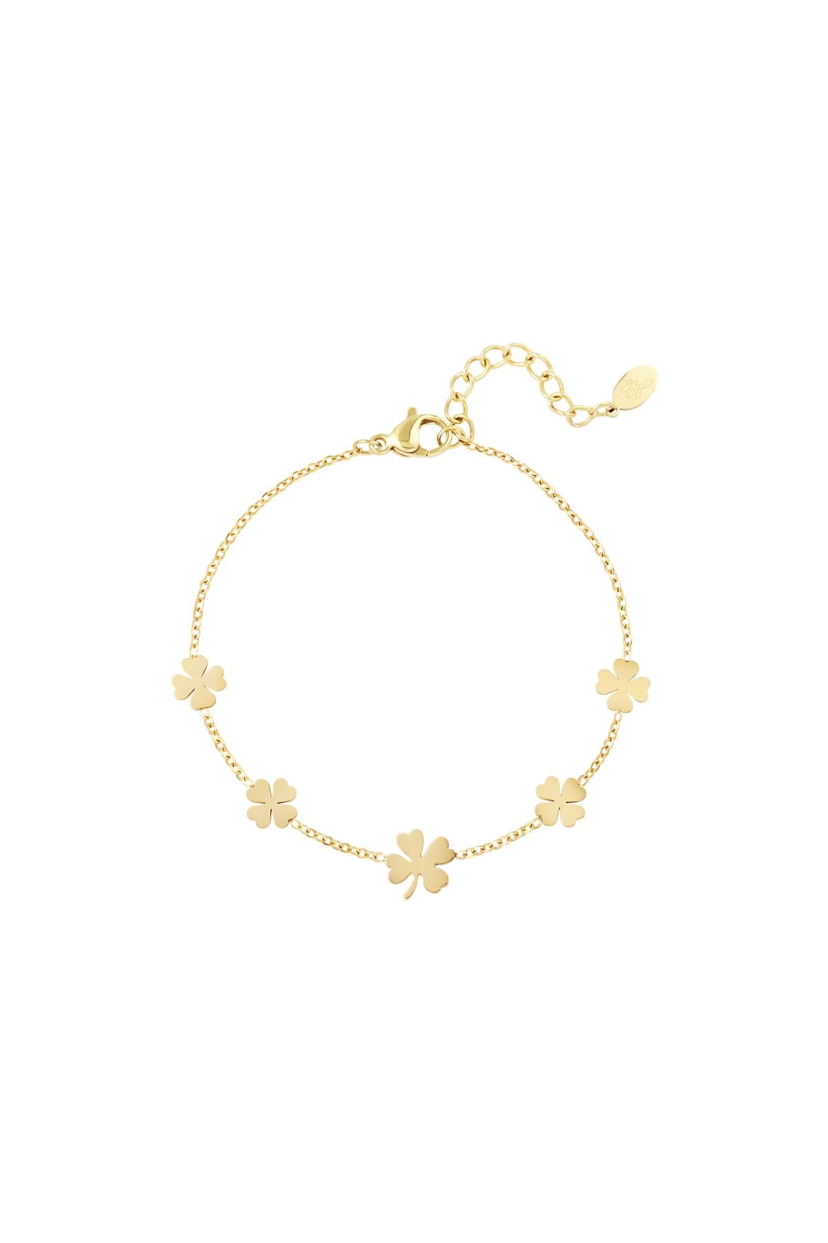Bracciale 5 trifogli Gold Stainless Steel
