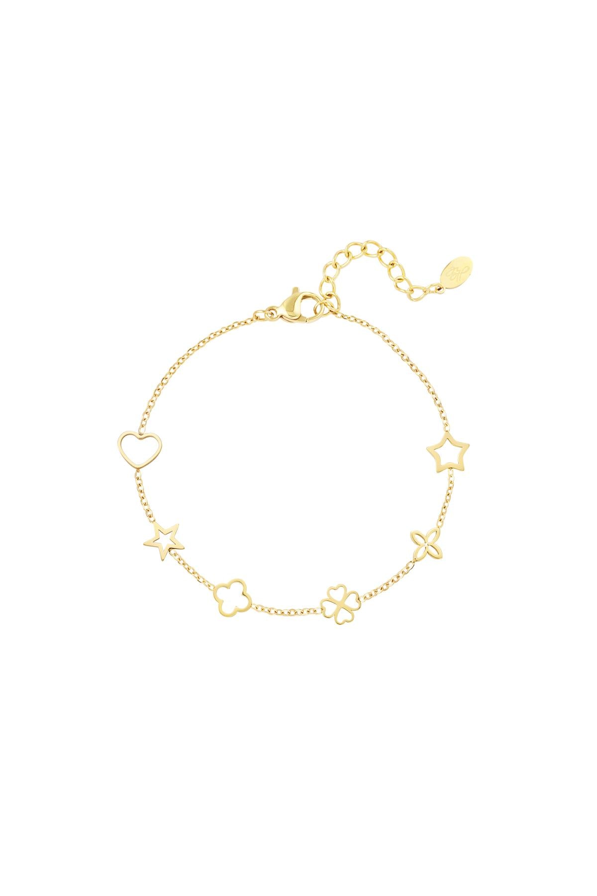 Bracciale con figure Gold Stainless Steel