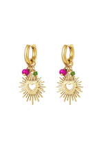Orecchini con cuore e perline Gold Stainless Steel
