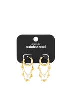 orecchini a catena di cuori