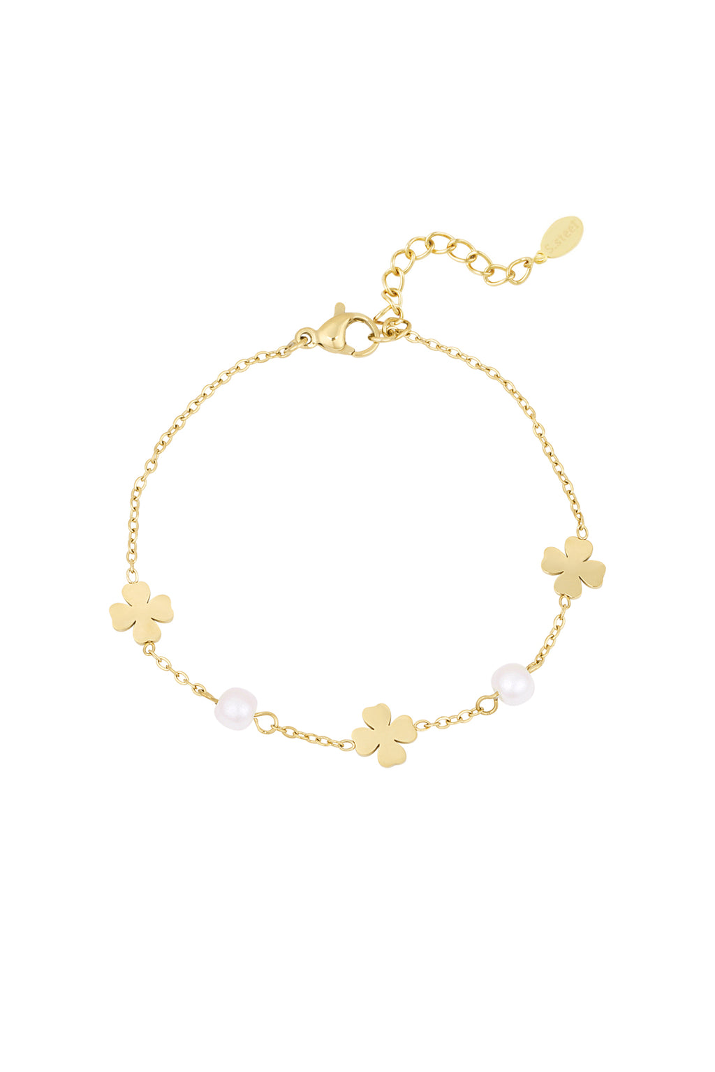 bracciale perla e trifoglio
