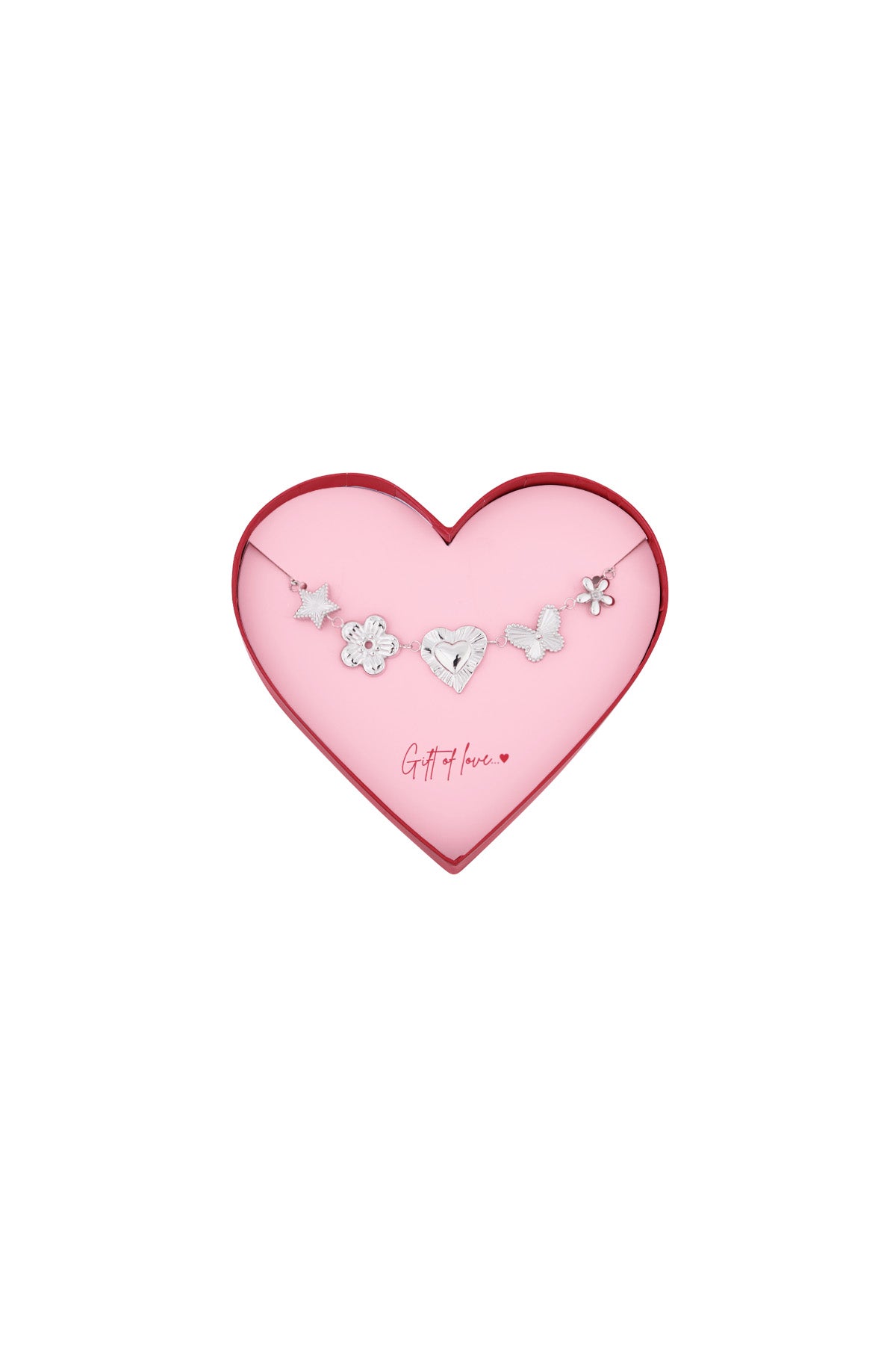 braccialetto in acciaio inossidabile con farfalla in regalo d'amore