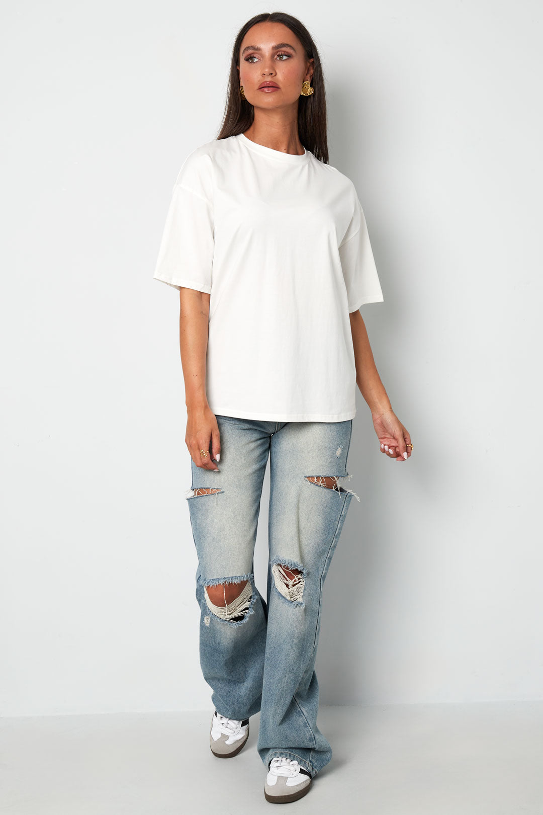 Cotone Maglia T-shirt Donna Casual Colore Puro