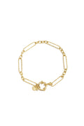 Bracciale con chiusura frontale e maglie di forme diverse