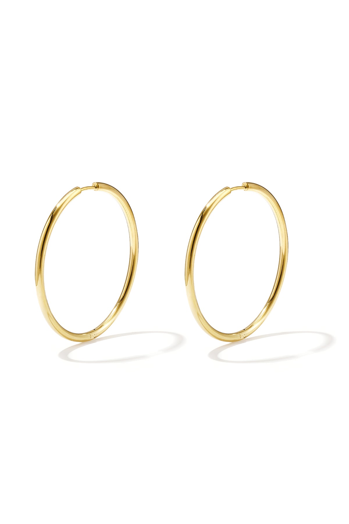 Orecchini a cerchio medio in acciaio inossidabile Gold Stainless Steel