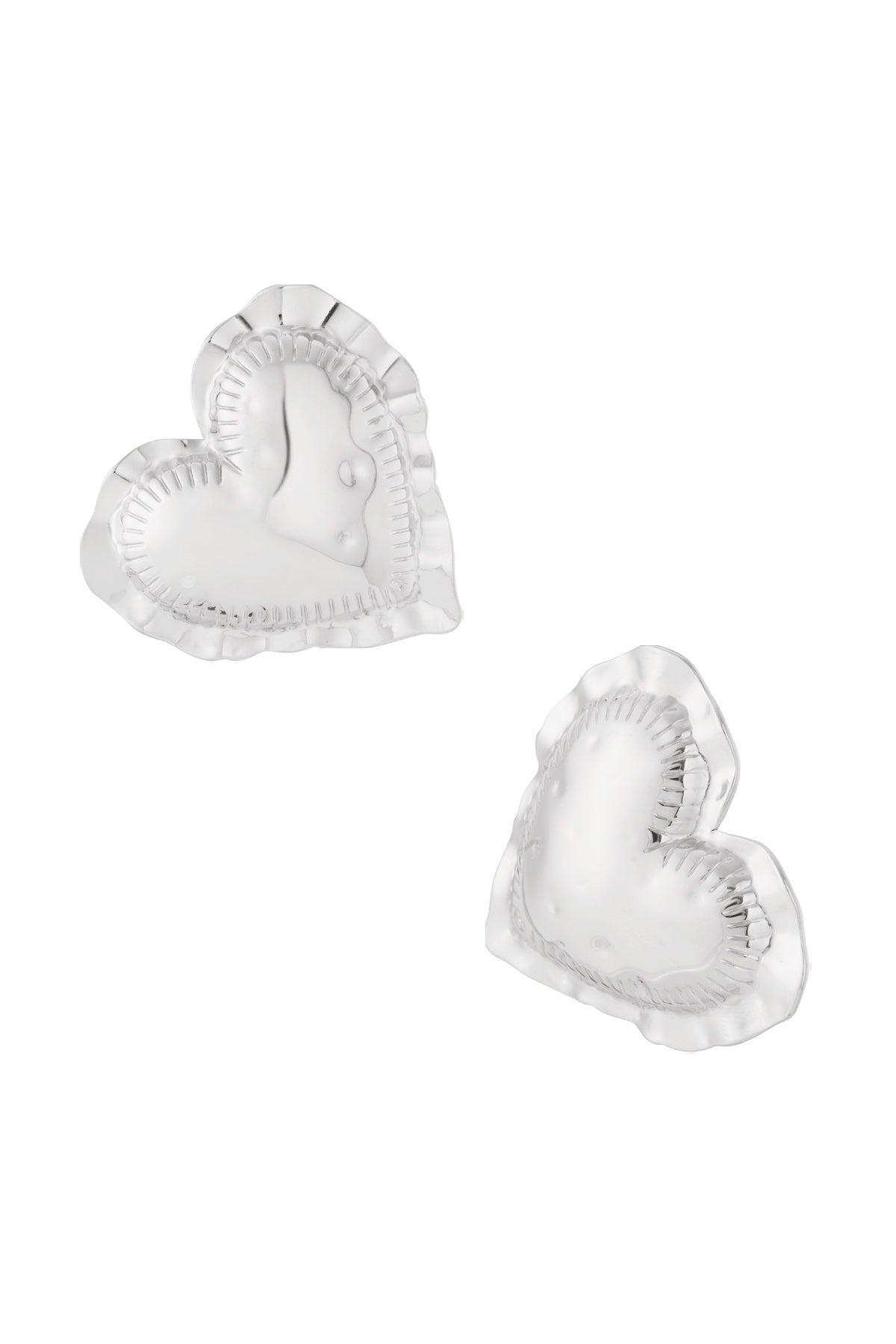 Orecchini a forma di cuore abbracciato