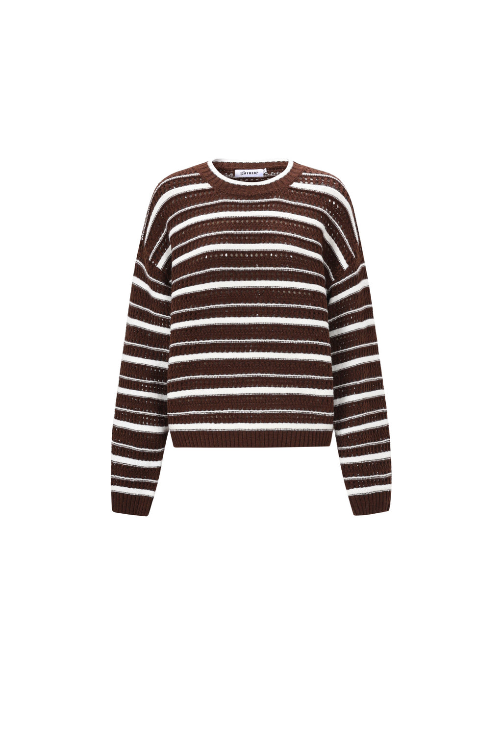 Maglioni in Fibra di Poliestere Intrecciata Donna Casual Righe