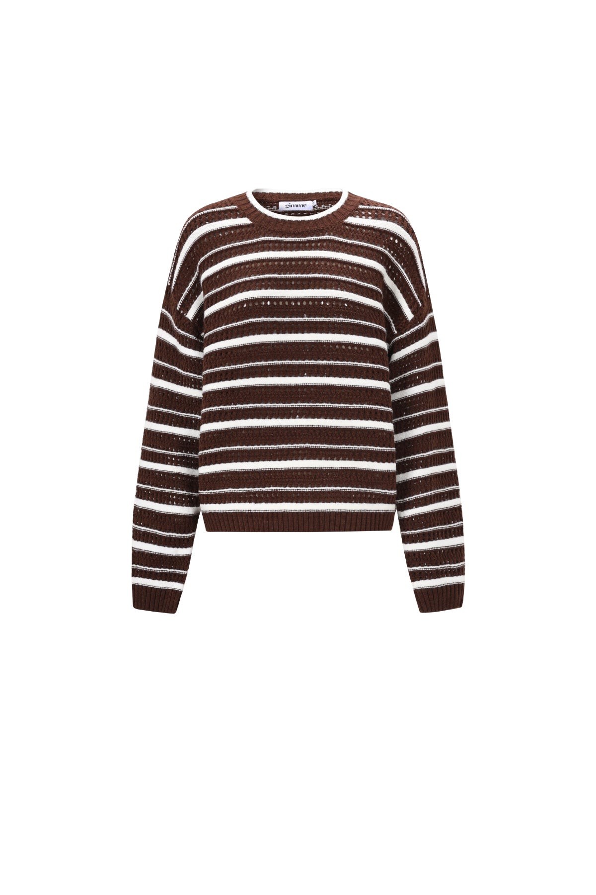 Maglioni in Fibra di Poliestere Intrecciata Donna Casual Righe