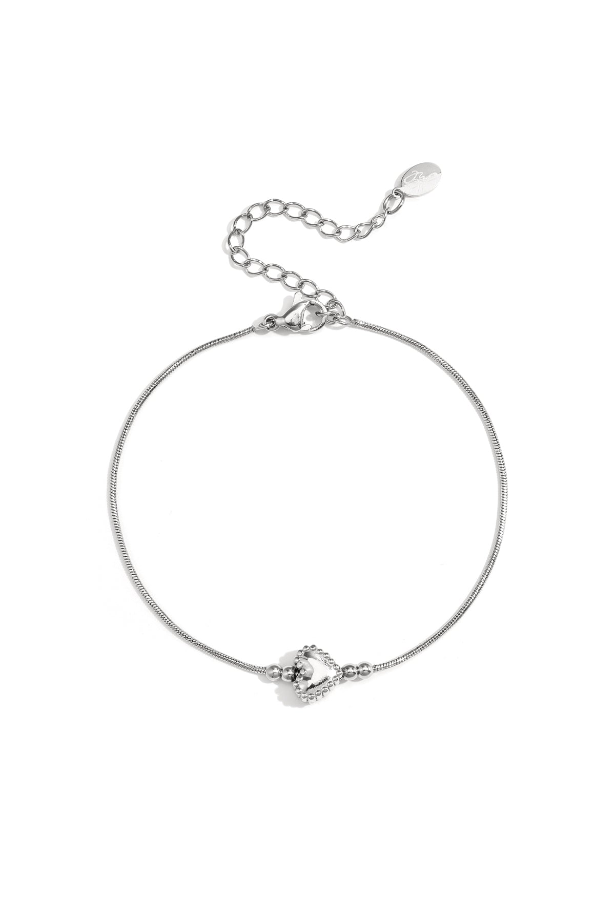 Bracciale minimalista con cuore decorato