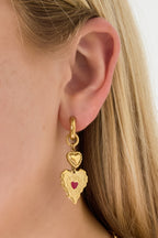 Orecchini pendenti in acciaio inossidabile a forma di cuore, casual, quotidiani, semplici, da donna
