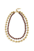 Collana a maglie con perline dorate e colorate