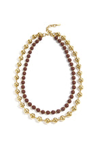 Collana a maglie con perline dorate e colorate