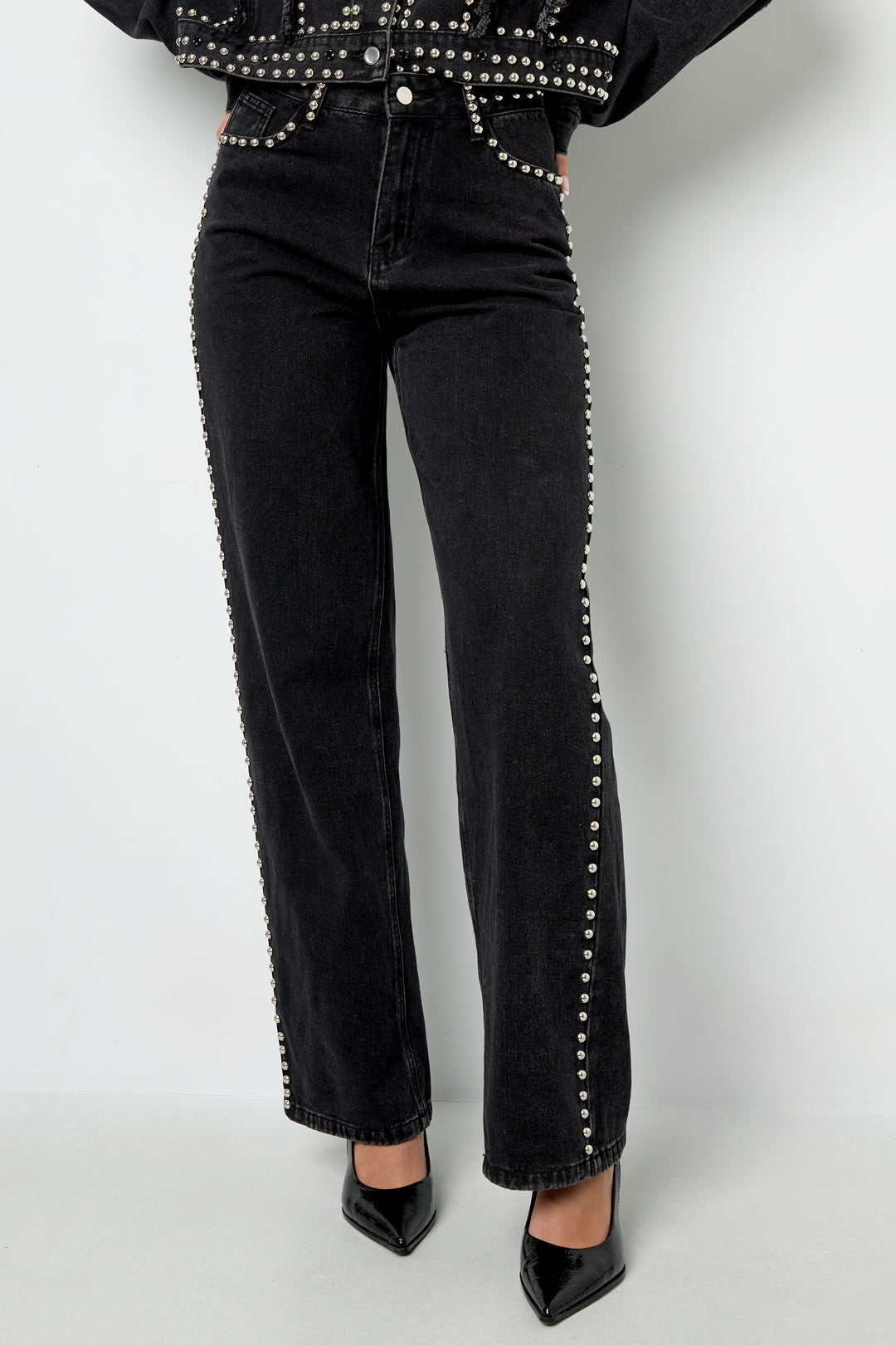 Tessuto Cotone Donna Pantaloni Dritti Strada Colore Puro