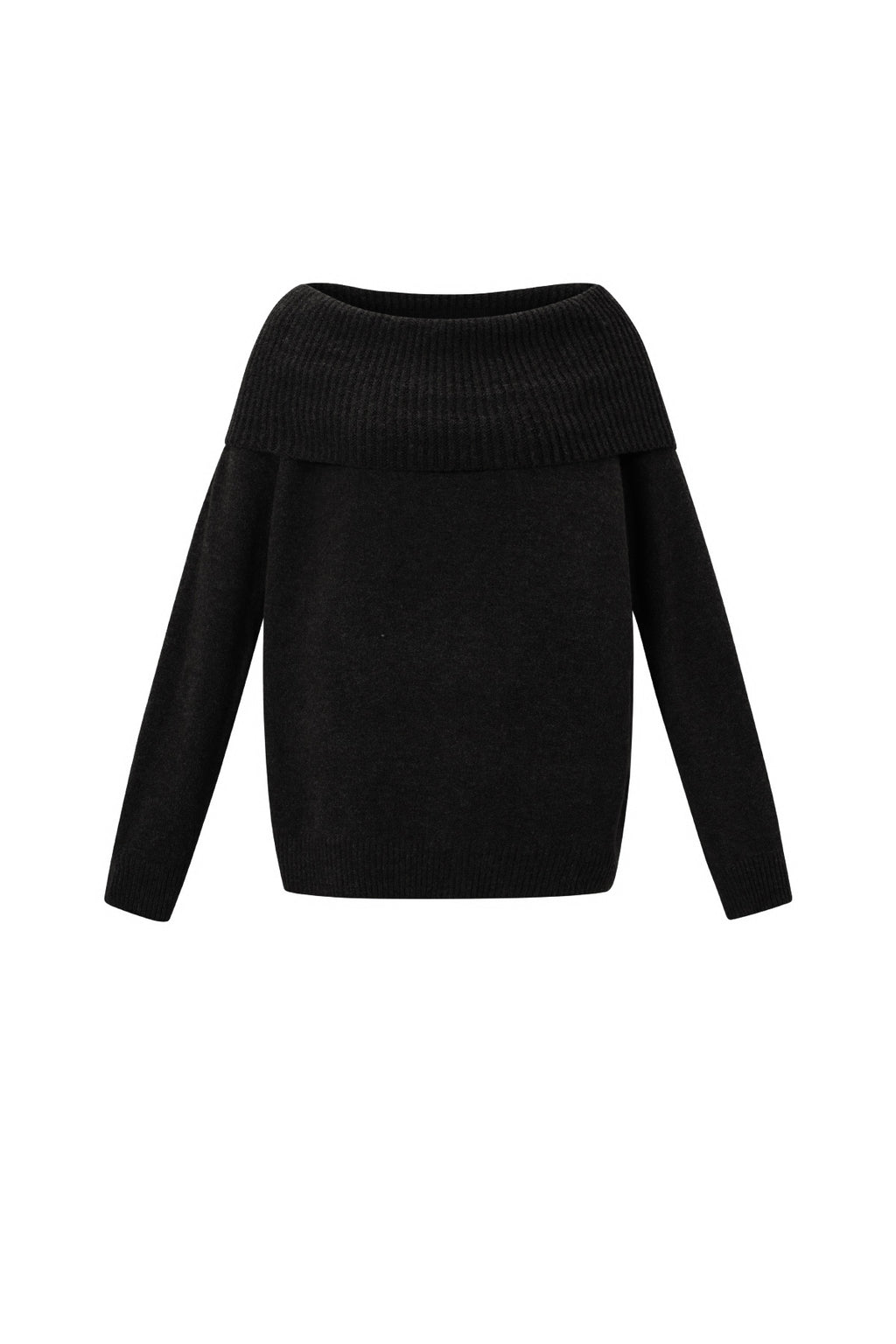 Maglione Donna a Spalla Scoperta in Fibra di Poliestere Intrecciata Elegante Colore Puro
