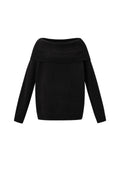 Maglione Donna a Spalla Scoperta in Fibra di Poliestere Intrecciata Elegante Colore Puro