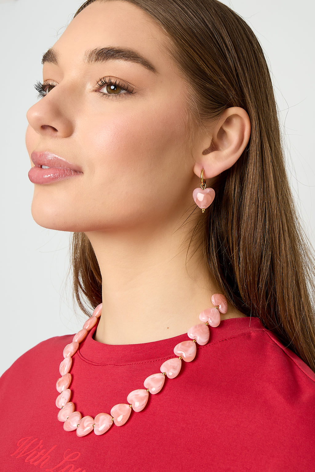 Orecchini con perline a forma di cuore