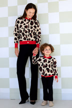 Cardigan di Viscosa Donna Stampato Leopardo Design Elegante
