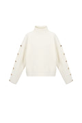 Maglione Donna in Poliestere Tessuto Collo Alto Casual Colore Puro