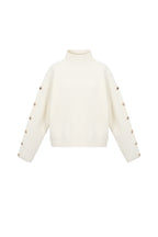 Maglione Donna in Poliestere Tessuto Collo Alto Casual Colore Puro